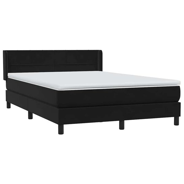 vidaXL Boxspringbett mit Matratze Schwarz 160x220 cm Samt