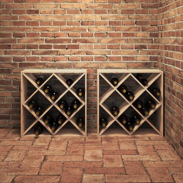 vidaXL Weinregal 2 pcs Natur 62 x 25 x 62 cm Massives Kiefernholz
