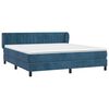 vidaXL Boxspringbett mit Matratze Dunkelblau 180x200 cm Samt