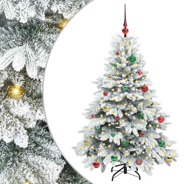 vidaXL K&uuml;nstlicher Weihnachtsbaum mit 150 LEDs Wei&szlig; 150 cm PE und PVC