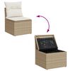 vidaXL Garten-Sofa-Set mit Speicher 5 pcs Beige Poly Rattan
