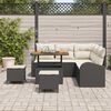 vidaXL Garten-Sofa-Set mit Kissen mit Speicher 8 pcs Schwarz und Creme
