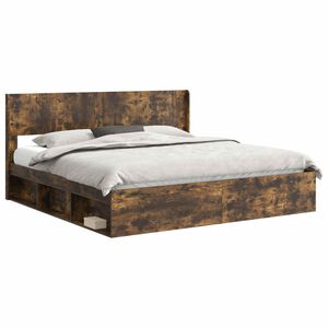 vidaXL Bettgestell mit Stauraum und Kopfteil 2 stk. Holzwerkstoff