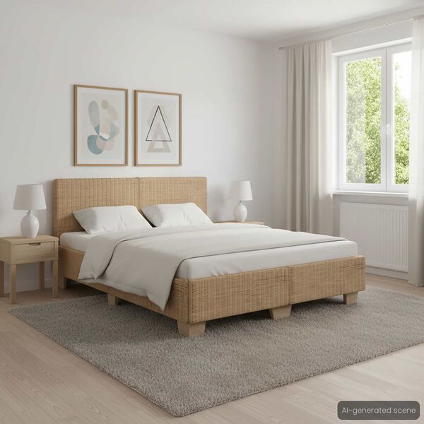 vidaXL Bettrahmen Rattan Handgeflochten 140x200 cm