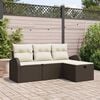 vidaXL Gartensofa-set mit Kissen mit Speicher 4 pcs Braun Poly-Rattan