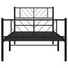 vidaXL Bettgestell mit Kopf- und Fu&szlig;teil Metall Schwarz 100x200 cm