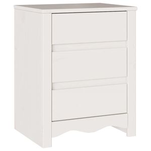 vidaXL Couchtisch Drammen Wei&szlig; 45 x 35 x 56 cm Massives Kiefernholz