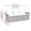 vidaXL Garten-Sofa-Set mit Kissen mit Speicher 3 pcs Beige Poly Rattan