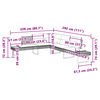 vidaXL Gartensofa in L-Form mit Kissen Grau Poly Rattan und Akazie