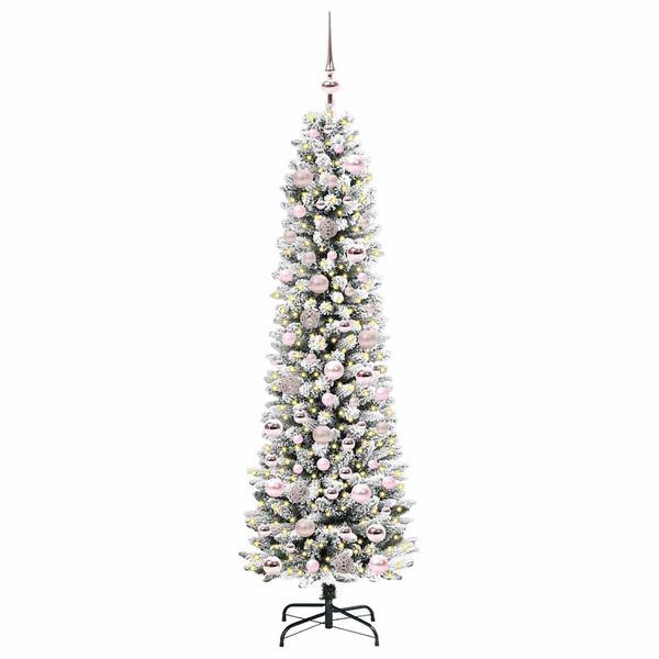 vidaXL K&uuml;nstlicher Weihnachtsbaum mit 300 LEDs mit St&auml;nder Wei&szlig; 180 cm