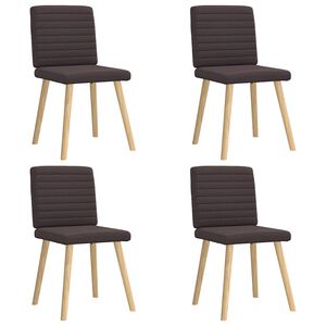 vidaXL Esszimmerst&uuml;hle 4 Stk. Dunkelbraun Stoff