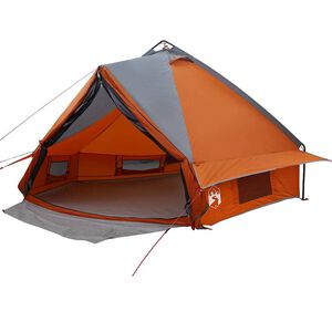 vidaXL Teepee Zelt f&uuml;r 6 Personen Grau und Orange 431 x 366 x 185 cm