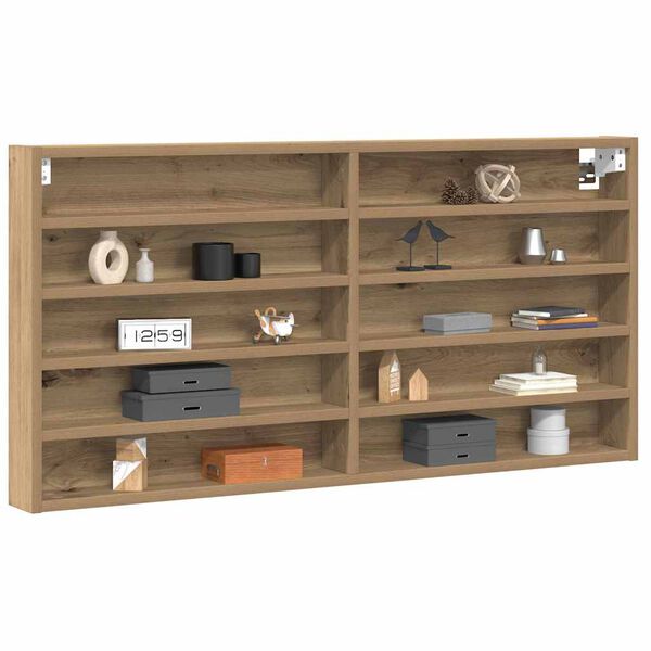vidaXL Vitrine mit Regal Artisan-Eiche 100 x 8,5 x 50 cm Holzwerkstoff