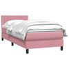vidaXL Boxspringbett mit Matratze Rosa 100x220 cm Samt