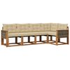 vidaXL Outdoor-Sofagarnitur mit Kissen 5 pcs Natur und Beige