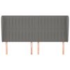 vidaXL Kopfteil mit Ohren Dunkelgrau 203x23x118/128 cm Stoff