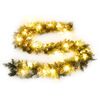 vidaXL Weihnachtsgirlande mit LED-Lichtern Gr&uuml;n 2,7 m PVC