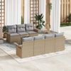 vidaXL Gartensofa-set mit Kissen 8 pcs Beige und Grau Poly-Rattan