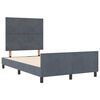vidaXL Boxspringbett mit Kopfteil Dunkelgrau 120 x 190 cm Samt