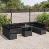 vidaXL Gartensofa-set mit Kissen 11 pcs Schwarz Poly-Rattan