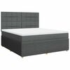vidaXL Boxspringbett mit Matratze Dunkelgrau 180x200 cm Stoff