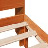 vidaXL Massivholzbett mit Regal ohne Matratze Wachsbraun 75x190 cm