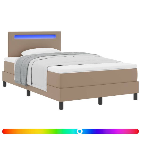 vidaXL Boxspringbett mit Matratze Cappuccino 120 x 190 cm Kunstleder