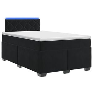vidaXL Boxspringbett mit Matratze und LED Schwarz 120 x 190 cm Samt