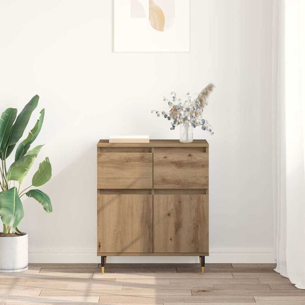 vidaXL Sideboard Artisan-Eiche 60 x 35 x 70 cm Verbundholz und Eisen