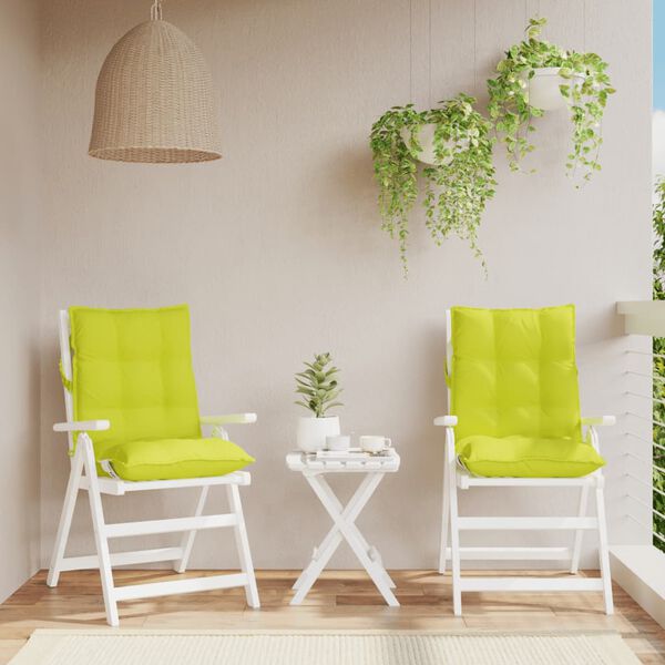 vidaXL Niedriglehner-Auflagen 2 Stk. Knallgr&uuml;n Oxford-Gewebe