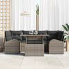 vidaXL Garten-Sofa-Set mit Kissen mit Speicher 7 pcs Grau Poly Rattan