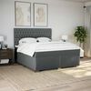 vidaXL Boxspringbett mit Matratze Dunkelgrau 180x200 cm Stoff