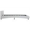 vidaXL Bettgestell mit LED Weiß Kunstleder 180×200 cm