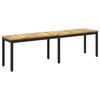 vidaXL Gartenbank 161 x 35 x 45 cm Massivholz Akazie Wei&szlig; und Schwarz