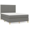 vidaXL Boxspringbett mit Matratze Dunkelgrau 140x200 cm Stoff