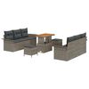 vidaXL Garten-Sofa-Set mit Kissen mit Speicher mit Kissen 9 pcs Grau