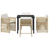 vidaXL Garten Essgruppe 5 pcs Beige Poly-Rattan