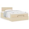 vidaXL Ottoman-Bett mit Matratze Creme 120x190 cm Stoff