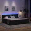 vidaXL Bett mit Stauraum und LED mit LED Schwarz 200 x 200 cm Stoff