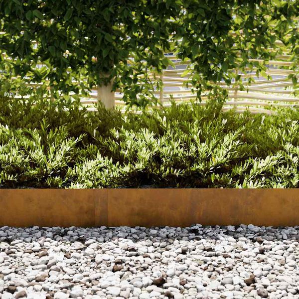 vidaXL Raseneinfassung 30 pcs Braun 100 x 0,05 x 20 cm Wetterfeststahl