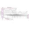 vidaXL Bettgestell mit Kopf- und Fu&szlig;teil Metall Wei&szlig; 180x200 cm