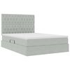 vidaXL Bett mit Stauraum und LED mit LED Hellgrau 140 x 190 cm Samt