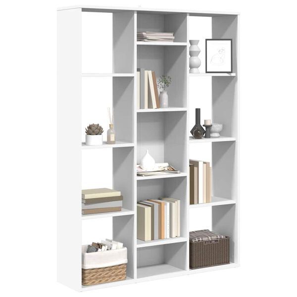 vidaXL Raumteiler/B&uuml;cherregal Wei&szlig; 100x24x140 cm Holzwerkstoff