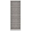 vidaXL Bücherregal 5 Fächer Betongrau 60x24x175 cm Holzwerkstoff