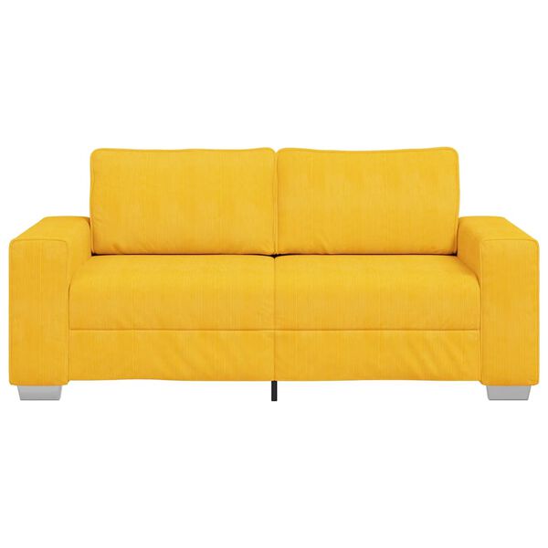 vidaXL Zweisitzer-Sofa Hellgelb 180x77x82 cm Cordstoff