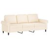 vidaXL 3-Sitzer-Sofa mit Hocker Creme 180 cm Samt