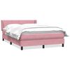 vidaXL Boxspringbett mit Matratze Rosa 140x220 cm Samt