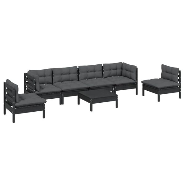 vidaXL 7-tlg. Garten-Lounge-Set mit Kissen Kiefer Massivholz