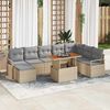 vidaXL Garten-Sofa-Set mit Kissen 9 pcs Beige und Grau
