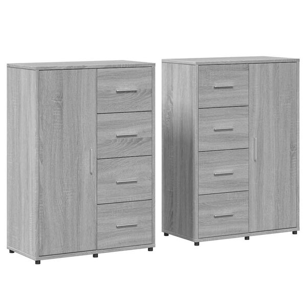 vidaXL Sideboards 2 Stk. Grau Sonoma 60x31x84 cm Holzwerkstoff